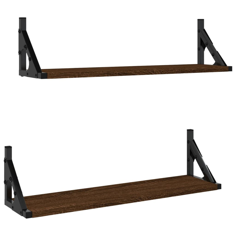 Wandschappen 2 st 60x15x15,5 cm bruin eikenkleur MeubelReus