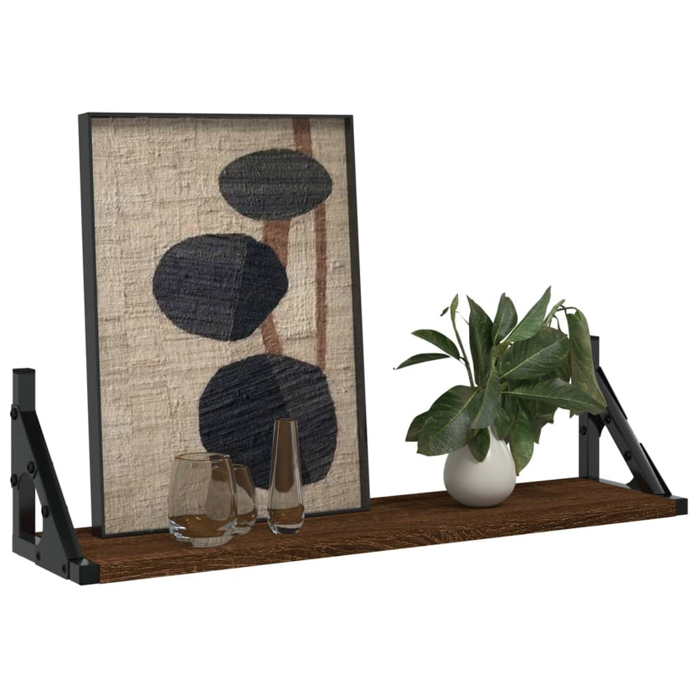 Wandschappen 2 st 60x15x15,5 cm bruin eikenkleur MeubelReus