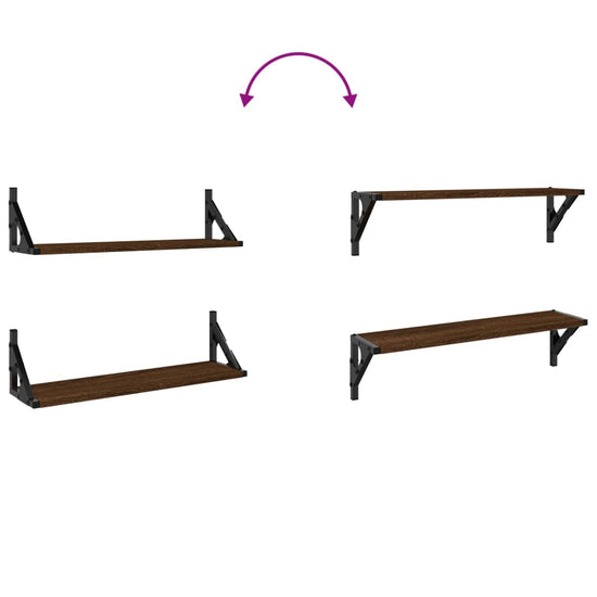 Wandschappen 2 st 60x15x15,5 cm bruin eikenkleur MeubelReus
