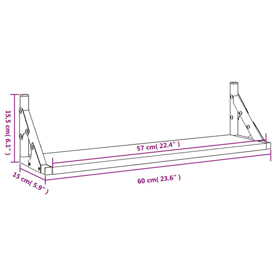 Wandschappen 2 st 60x15x15,5 cm bruin eikenkleur MeubelReus