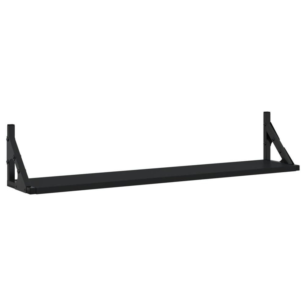 Wandschappen 2 st 80x15x15,5 cm bewerkt hout zwart MeubelReus