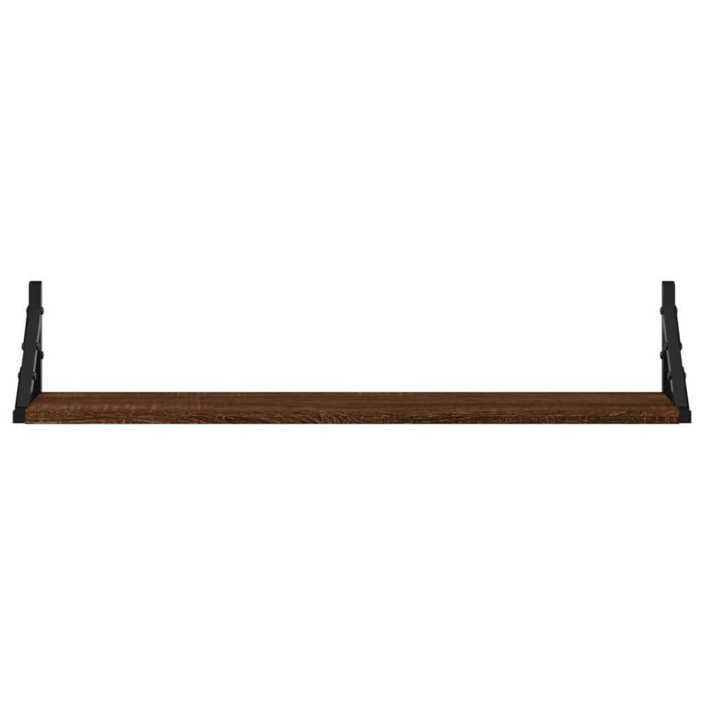 Wandschappen 2 st 80x15x15,5 cm bewerkt hout bruin eikenkleur MeubelReus