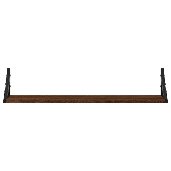 Wandschappen 2 st 80x15x15,5 cm bewerkt hout bruin eikenkleur MeubelReus