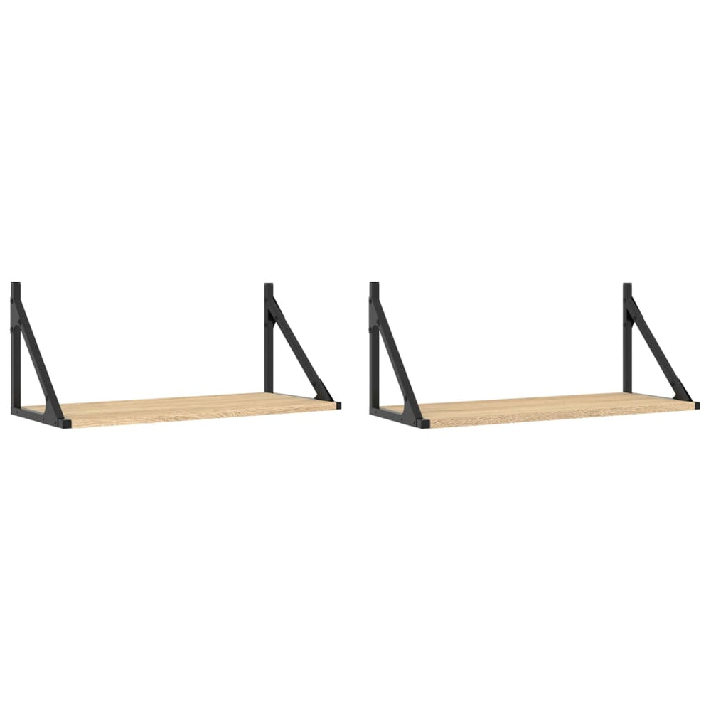 Wandschappen 2 st 60x25x25,5 cm bewerkt hout sonoma eikenkleur MeubelReus
