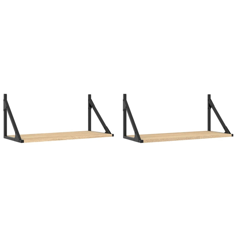 Wandschappen 2 st 60x25x25,5 cm bewerkt hout sonoma eikenkleur MeubelReus