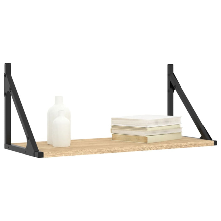 Wandschappen 2 st 60x25x25,5 cm bewerkt hout sonoma eikenkleur MeubelReus