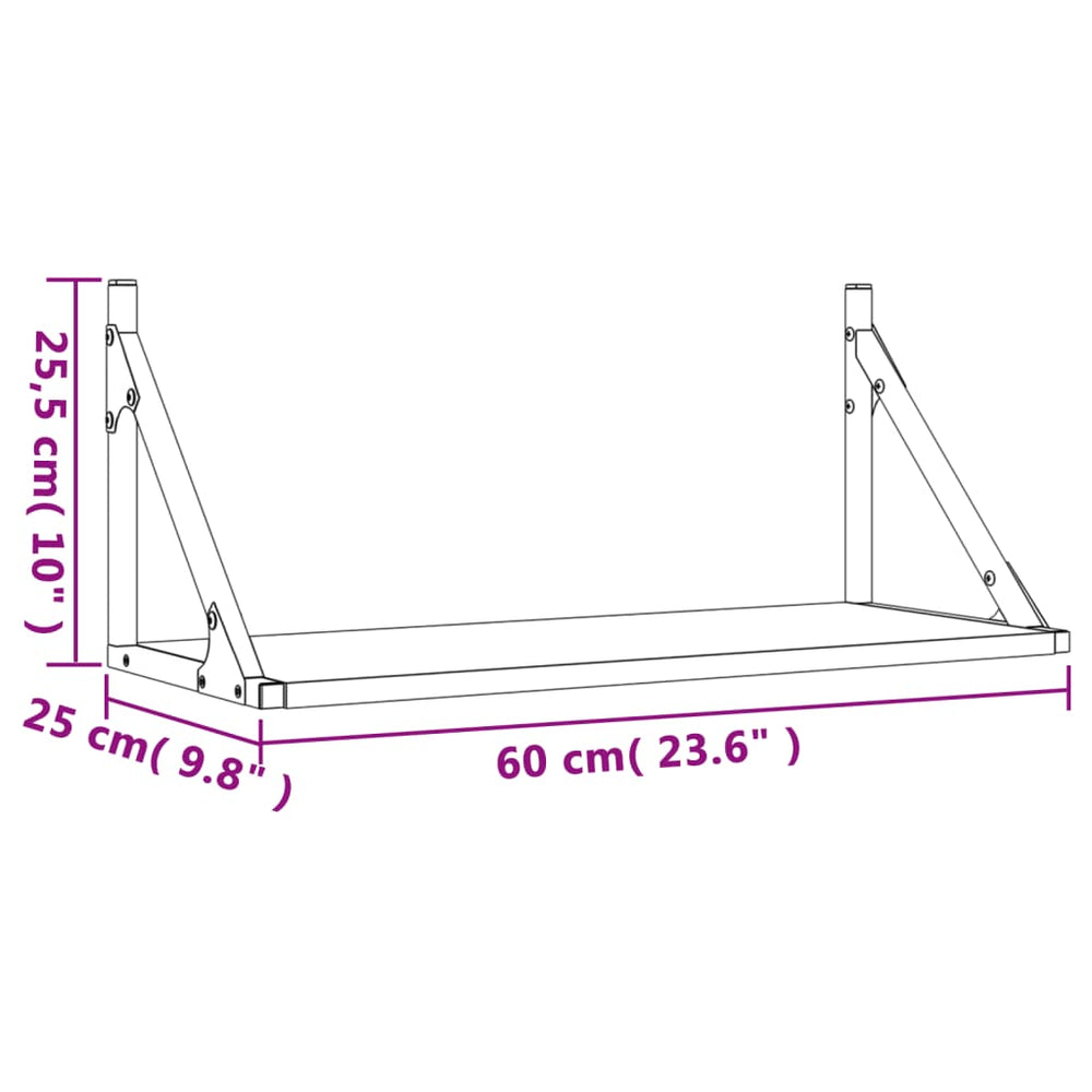 Wandschappen 2 st 60x25x25,5 cm bewerkt hout sonoma eikenkleur MeubelReus