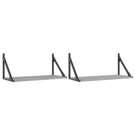Wandschappen 2 st 60x25x25,5 cm bewerkt hout grijs sonoma eiken MeubelReus
