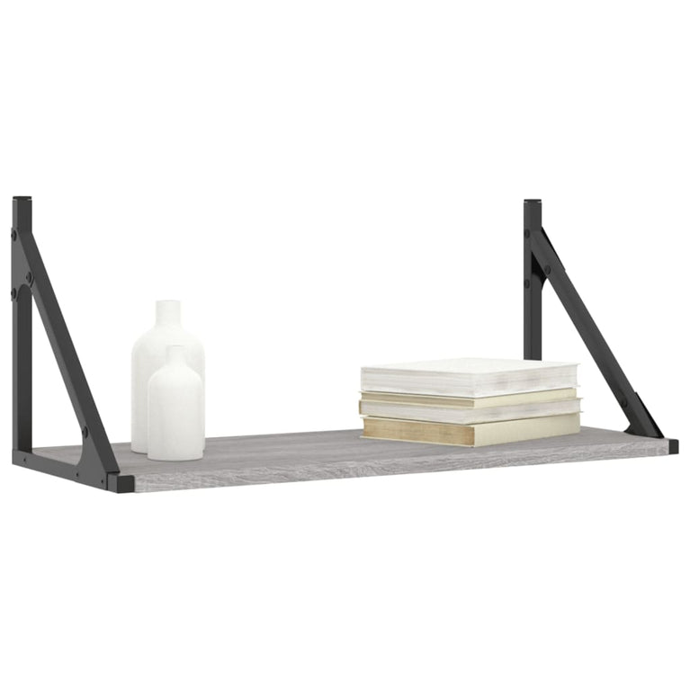 Wandschappen 2 st 60x25x25,5 cm bewerkt hout grijs sonoma eiken MeubelReus