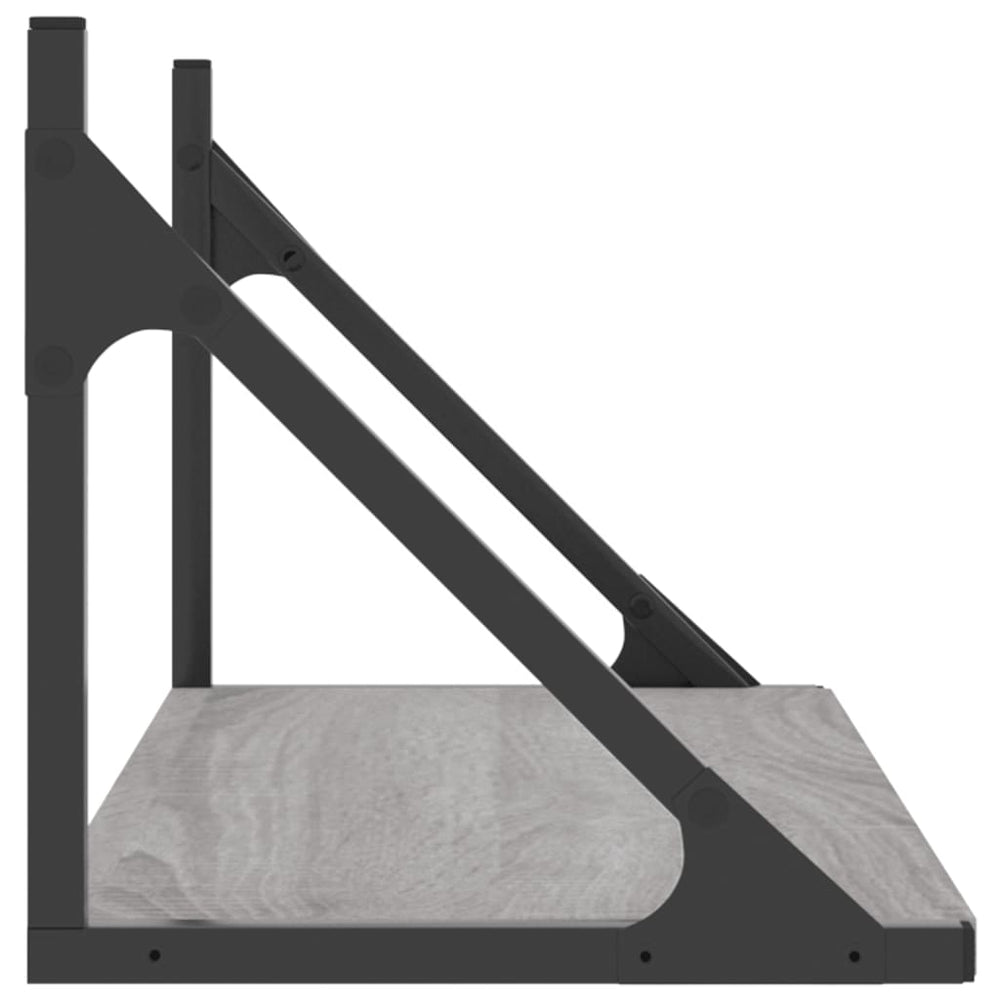 Wandschappen 2 st 60x25x25,5 cm bewerkt hout grijs sonoma eiken MeubelReus