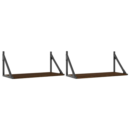 Wandschappen 2 st 60x25x25,5 cm bewerkt hout bruin eikenkleur MeubelReus
