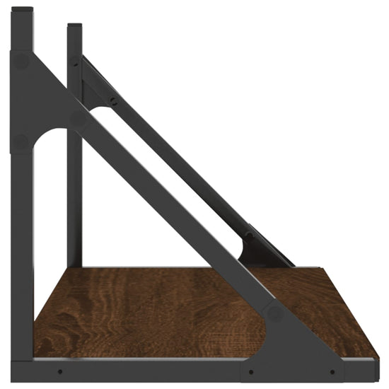 Wandschappen 2 st 60x25x25,5 cm bewerkt hout bruin eikenkleur MeubelReus