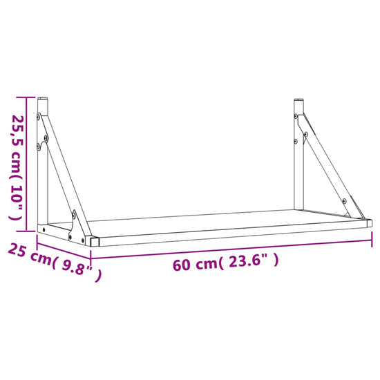 Wandschappen 2 st 60x25x25,5 cm bewerkt hout bruin eikenkleur MeubelReus