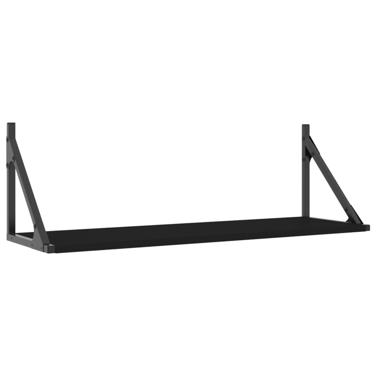 Wandschappen 2 st 80x25x25,5 cm bewerkt hout zwart MeubelReus