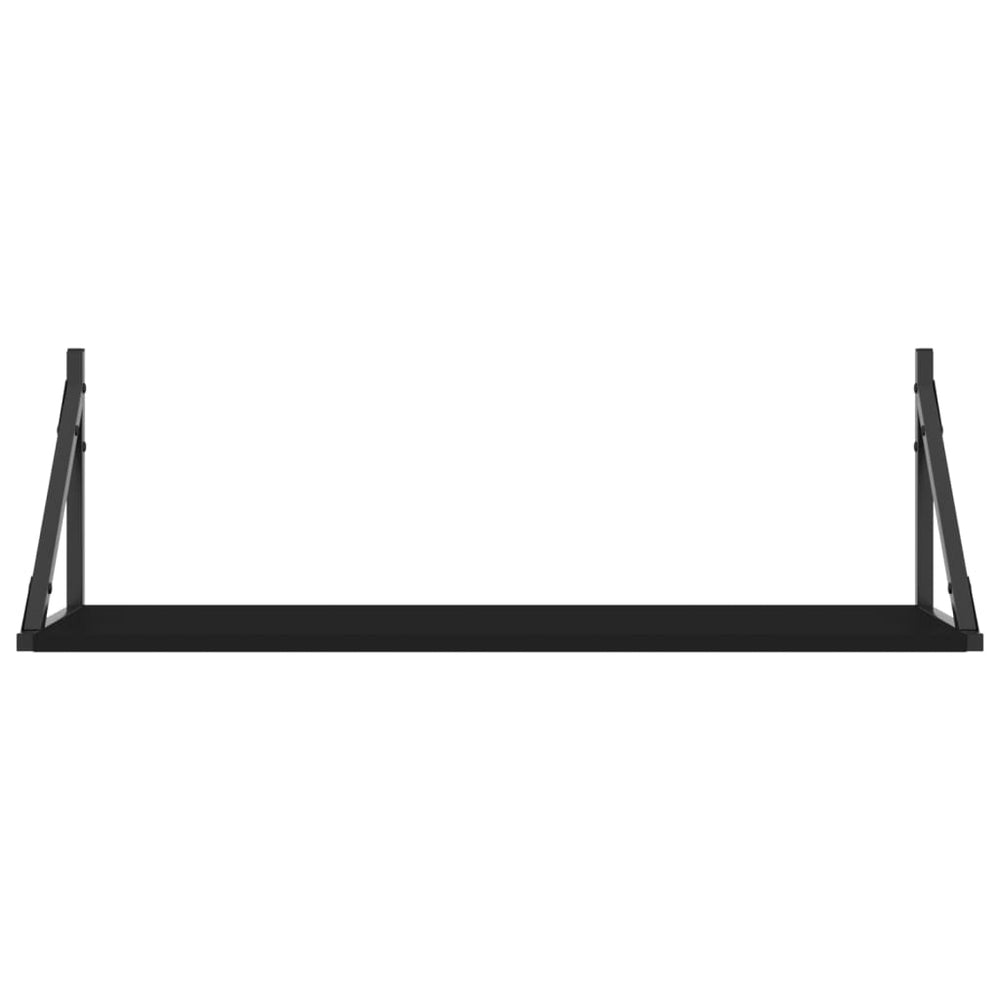 Wandschappen 2 st 80x25x25,5 cm bewerkt hout zwart MeubelReus
