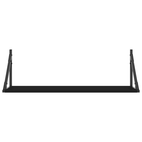 Wandschappen 2 st 80x25x25,5 cm bewerkt hout zwart MeubelReus