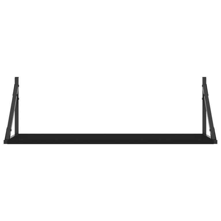 Wandschappen 2 st 80x25x25,5 cm bewerkt hout zwart MeubelReus