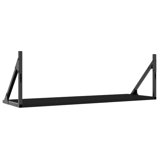 Wandschappen 2 st 80x25x25,5 cm bewerkt hout zwart MeubelReus
