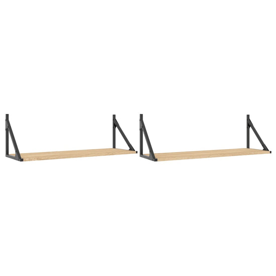 Wandschappen 2 st 80x25x25,5 cm bewerkt hout sonoma eikenkleur MeubelReus