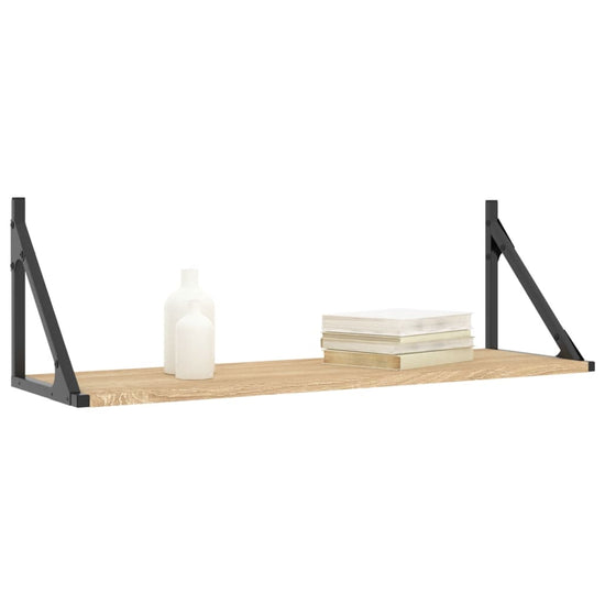 Wandschappen 2 st 80x25x25,5 cm bewerkt hout sonoma eikenkleur MeubelReus