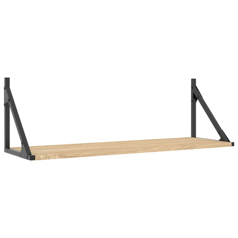Wandschappen 2 st 80x25x25,5 cm bewerkt hout sonoma eikenkleur MeubelReus