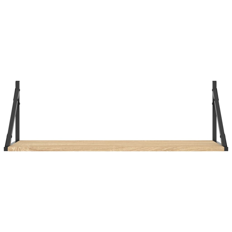 Wandschappen 2 st 80x25x25,5 cm bewerkt hout sonoma eikenkleur MeubelReus
