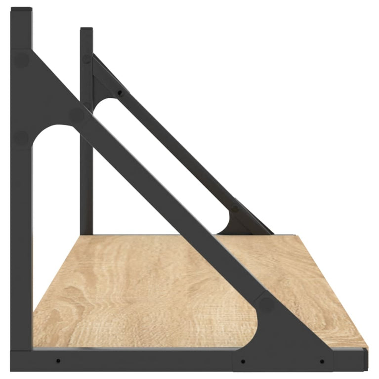 Wandschappen 2 st 80x25x25,5 cm bewerkt hout sonoma eikenkleur MeubelReus