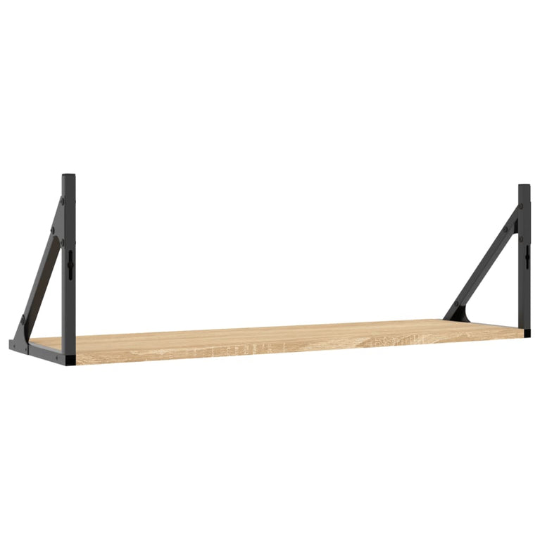 Wandschappen 2 st 80x25x25,5 cm bewerkt hout sonoma eikenkleur MeubelReus