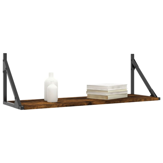 Wandschappen 2 st 80x25x25,5 cm bewerkt hout gerookt eikenkleur MeubelReus
