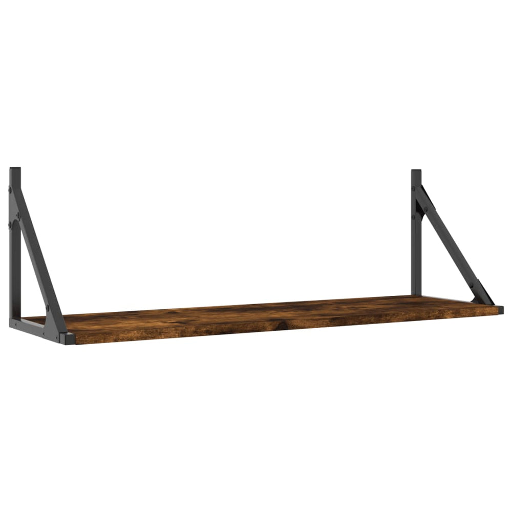 Wandschappen 2 st 80x25x25,5 cm bewerkt hout gerookt eikenkleur MeubelReus