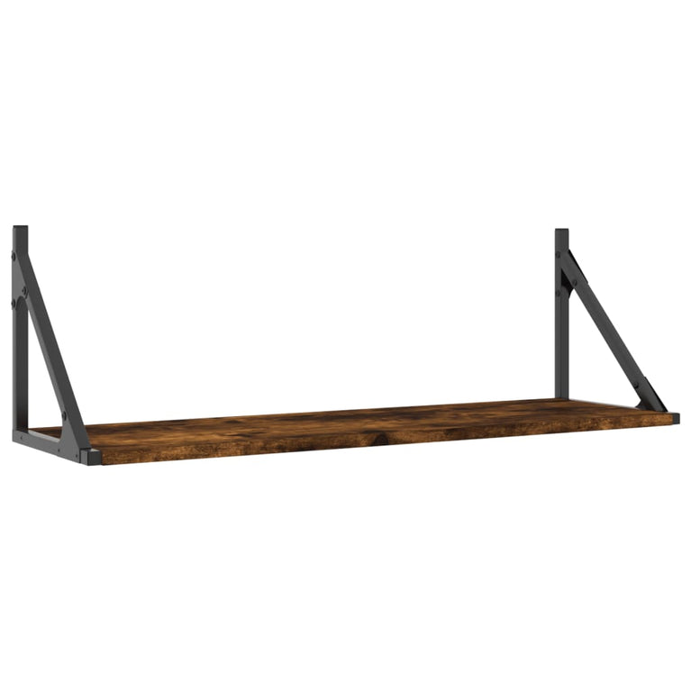 Wandschappen 2 st 80x25x25,5 cm bewerkt hout gerookt eikenkleur MeubelReus