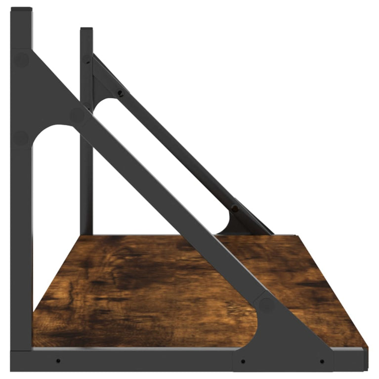 Wandschappen 2 st 80x25x25,5 cm bewerkt hout gerookt eikenkleur MeubelReus