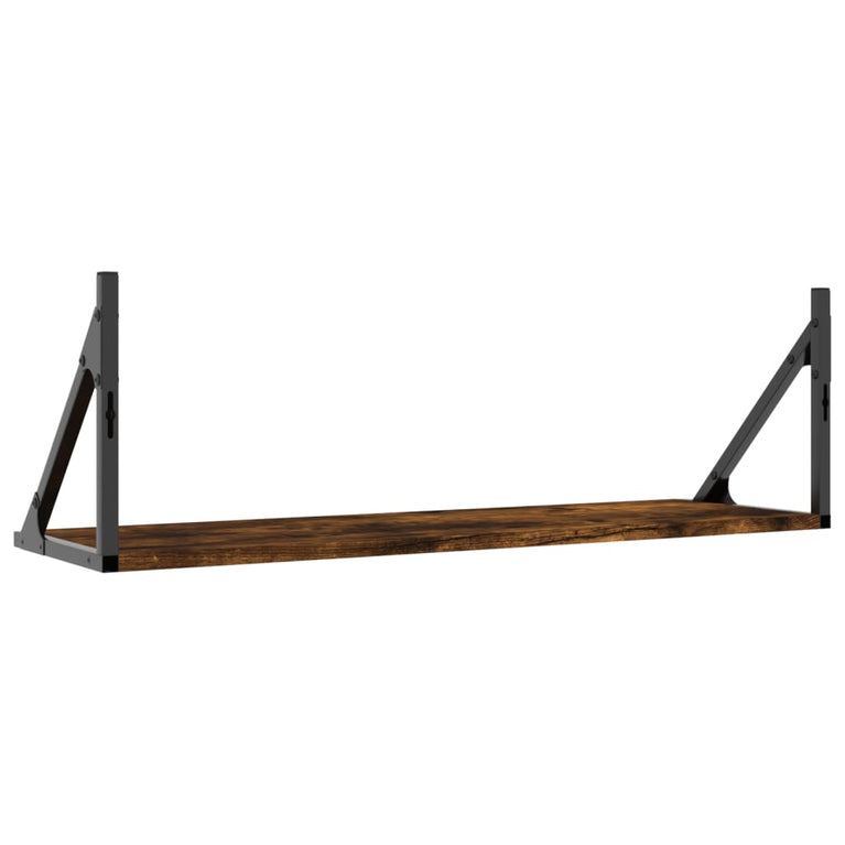 Wandschappen 2 st 80x25x25,5 cm bewerkt hout gerookt eikenkleur MeubelReus
