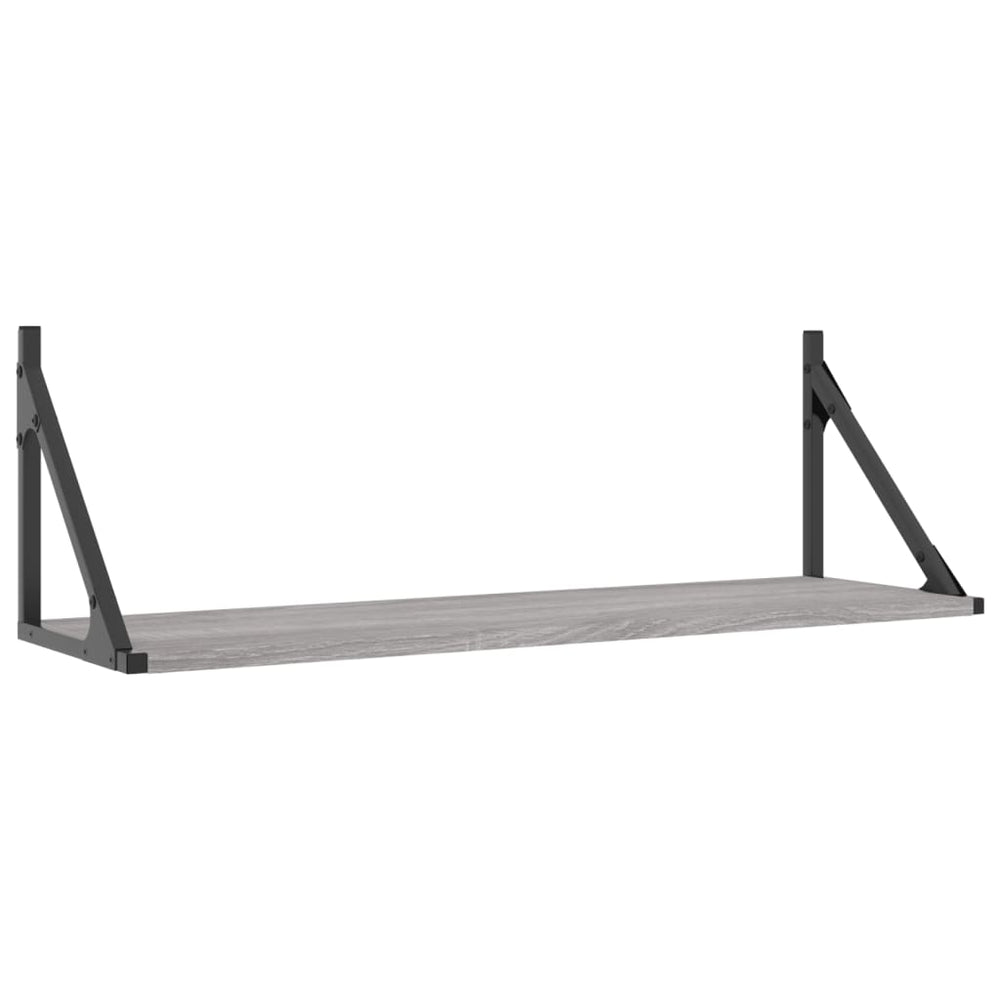 Wandschappen 2 st 80x25x25,5 cm bewerkt hout grijs sonoma eiken MeubelReus