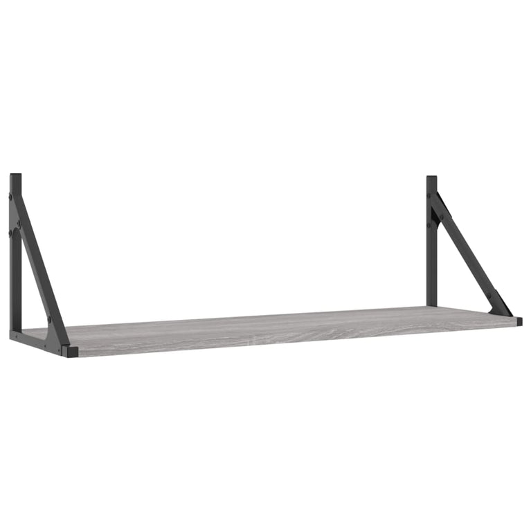 Wandschappen 2 st 80x25x25,5 cm bewerkt hout grijs sonoma eiken MeubelReus