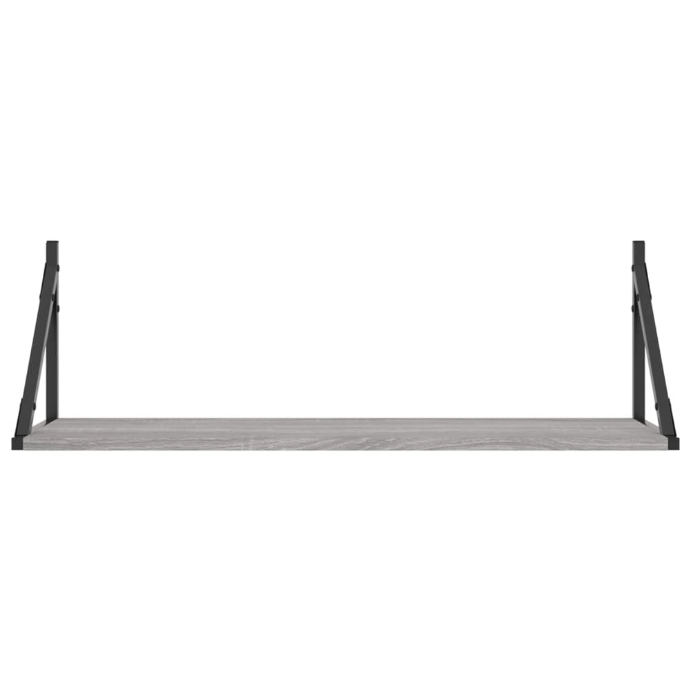 Wandschappen 2 st 80x25x25,5 cm bewerkt hout grijs sonoma eiken MeubelReus