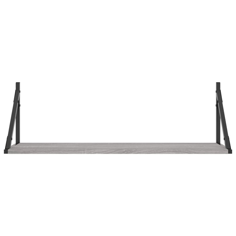 Wandschappen 2 st 80x25x25,5 cm bewerkt hout grijs sonoma eiken MeubelReus