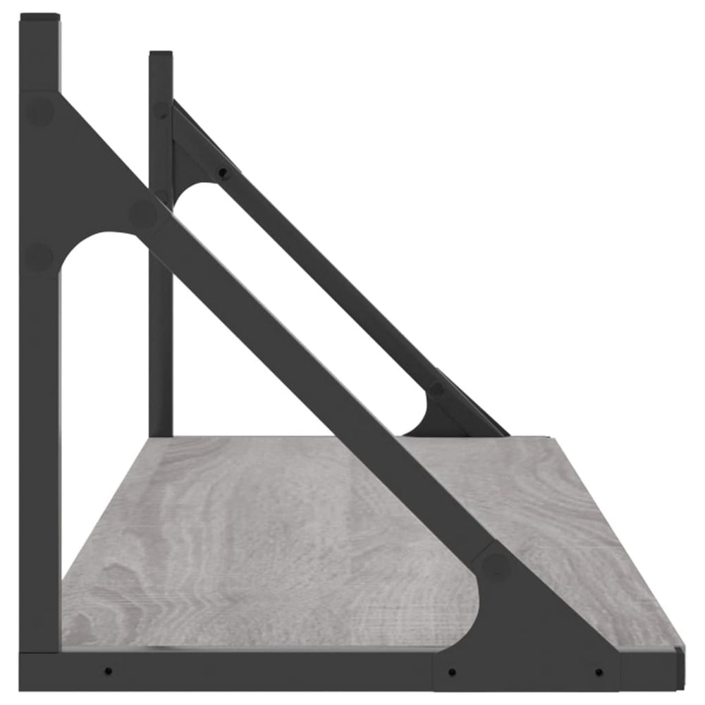 Wandschappen 2 st 80x25x25,5 cm bewerkt hout grijs sonoma eiken MeubelReus