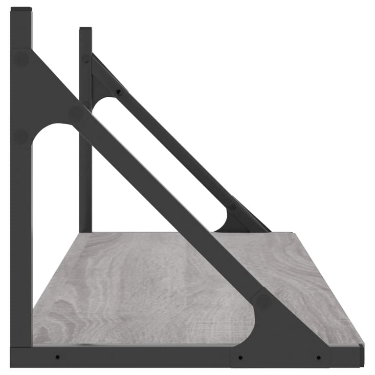 Wandschappen 2 st 80x25x25,5 cm bewerkt hout grijs sonoma eiken MeubelReus