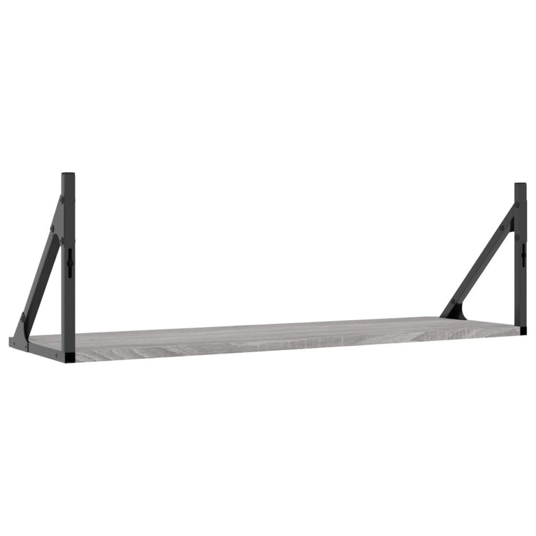 Wandschappen 2 st 80x25x25,5 cm bewerkt hout grijs sonoma eiken MeubelReus