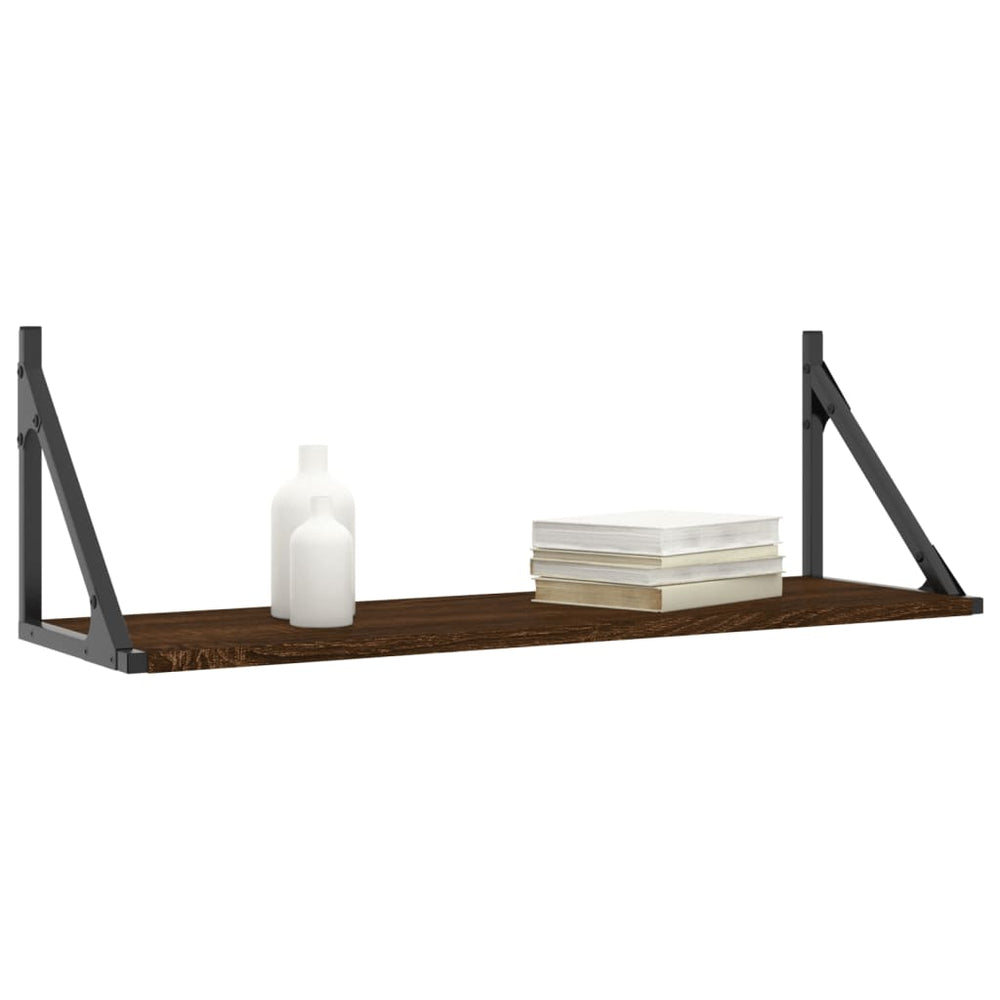 Wandschappen 2 st 80x25x25,5 cm bewerkt hout bruin eikenkleur MeubelReus