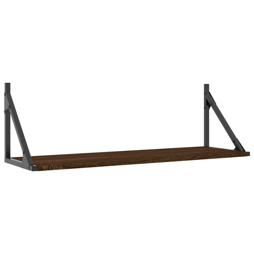 Wandschappen 2 st 80x25x25,5 cm bewerkt hout bruin eikenkleur MeubelReus