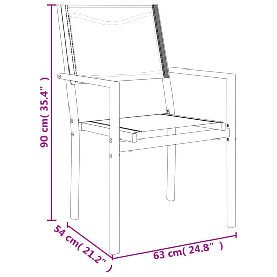 5-delige Tuinset textileen en staal zwart MeubelReus