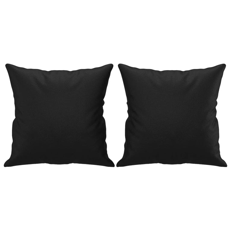 Tweezitsbank met sierkussens 140 cm kunstleer zwart