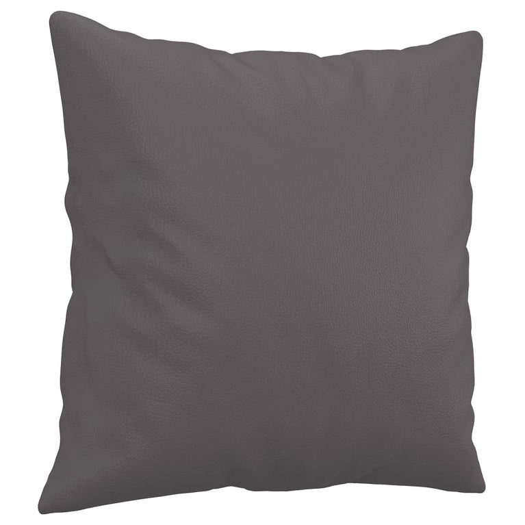 Tweezitsbank met sierkussens 140 cm kunstleer grijs