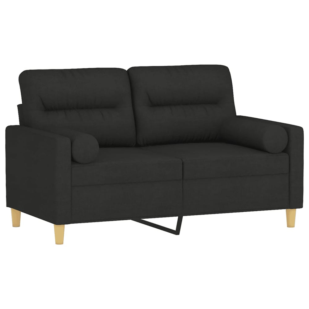 Tweezitsbank met sierkussens 120 cm stof zwart MeubelReus