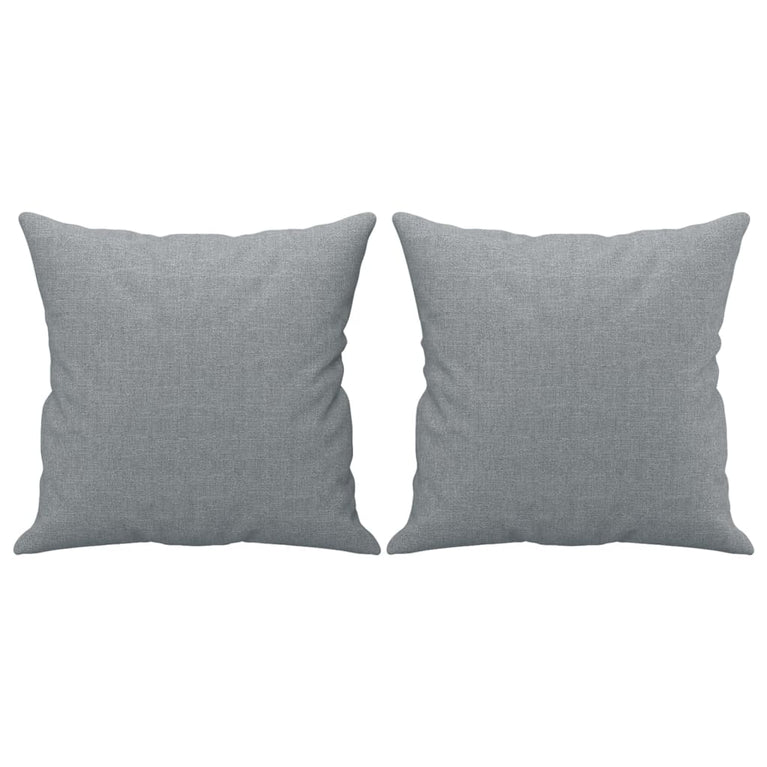 Tweezitsbank met sierkussens 140 cm stof lichtgrijs