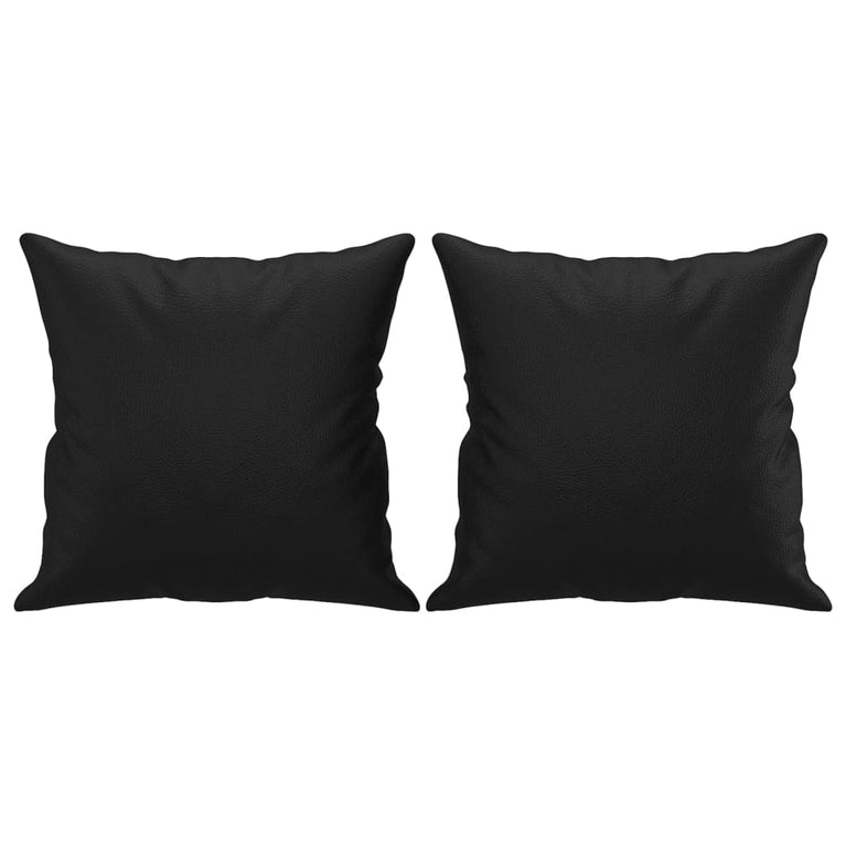 Tweezitsbank met sierkussens 140 cm kunstleer zwart