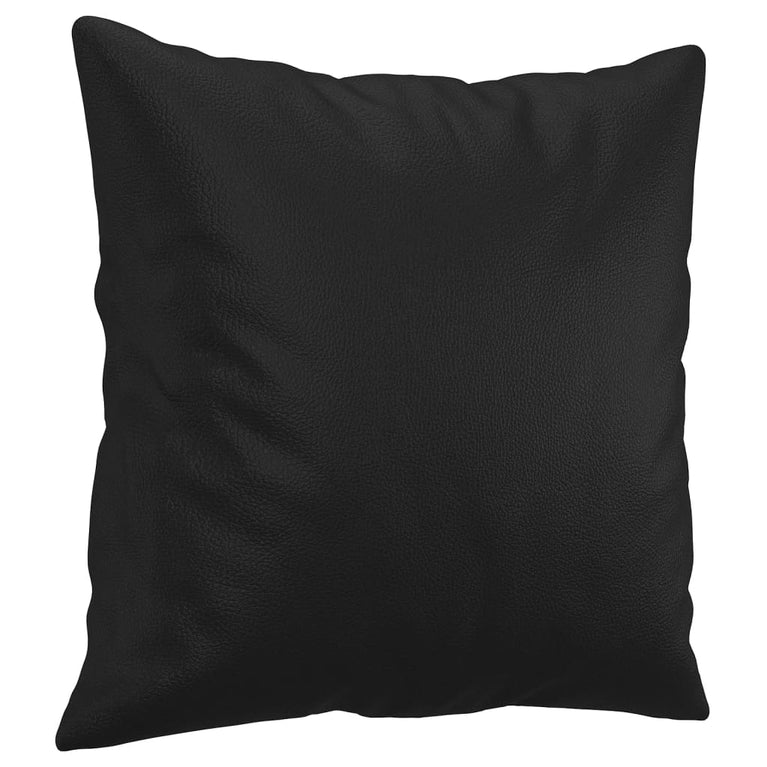 Tweezitsbank met sierkussens 140 cm kunstleer zwart