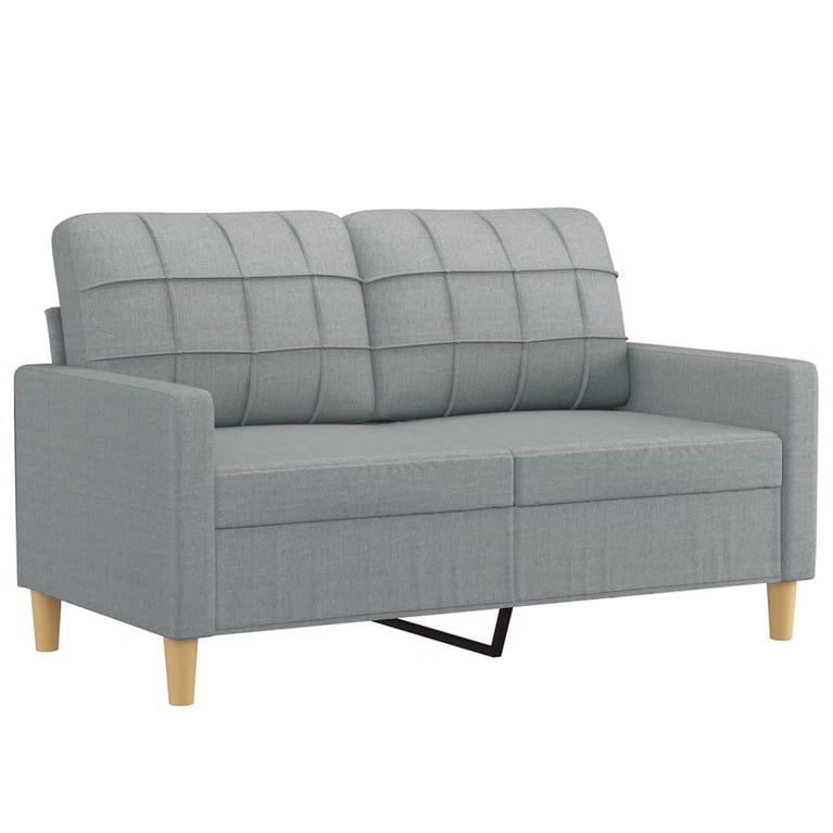 2-delige Loungeset met kussens stof lichtgrijs